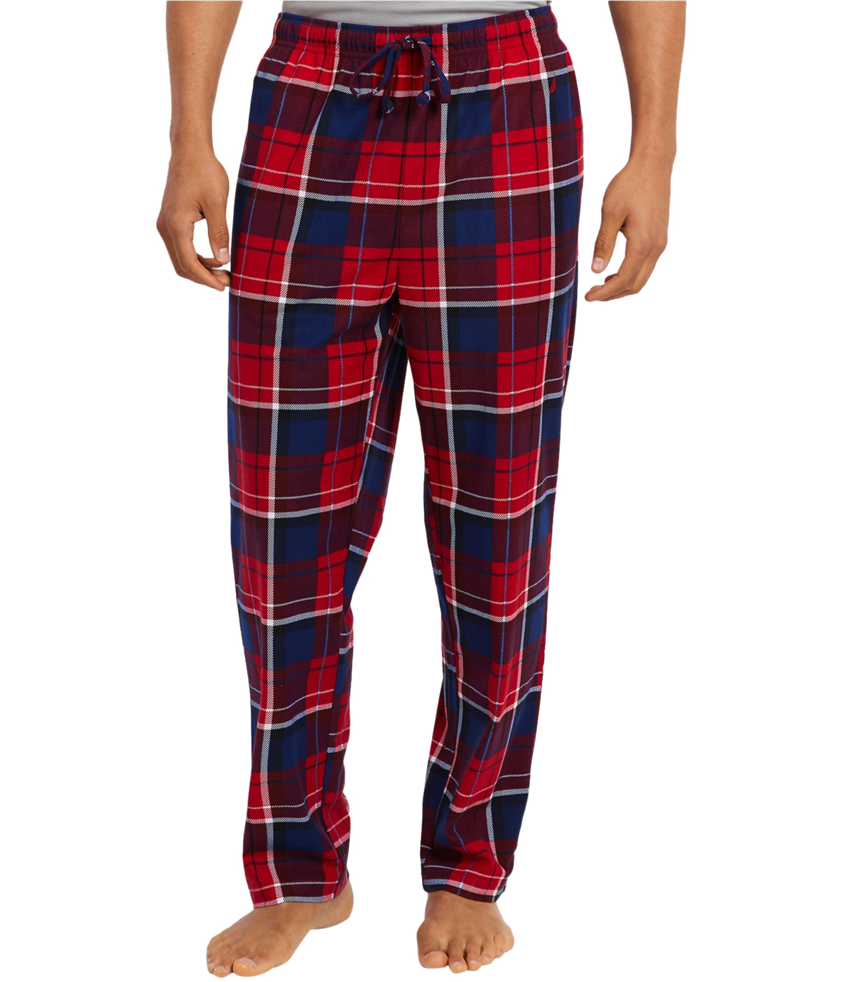Nautica Mens Plaid Fleece Pajama Lounge Pants, Red, X-Large | eBay