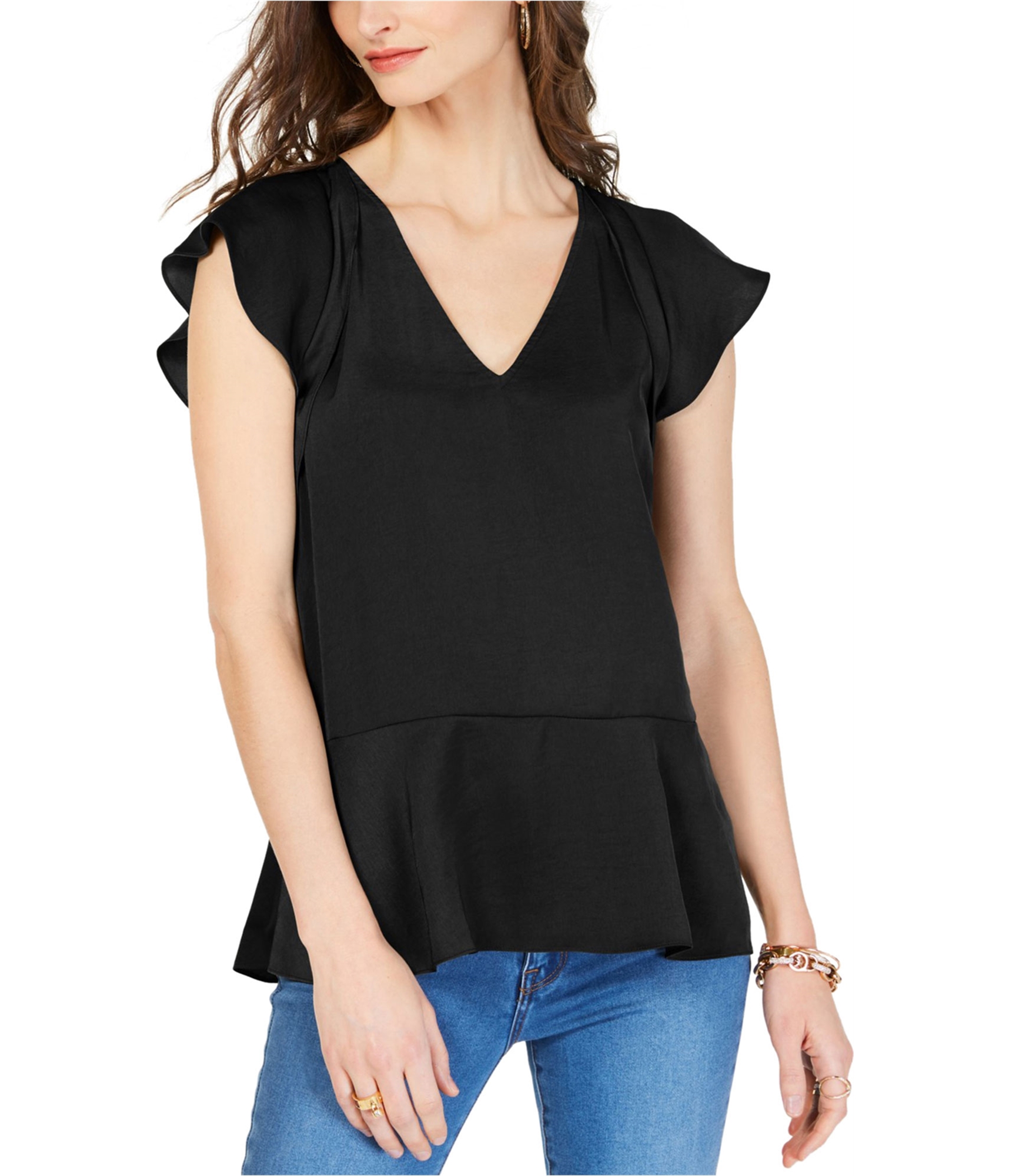 Michael Kors Womens Flutter-Sleeve Ruffled Blouse | eBay