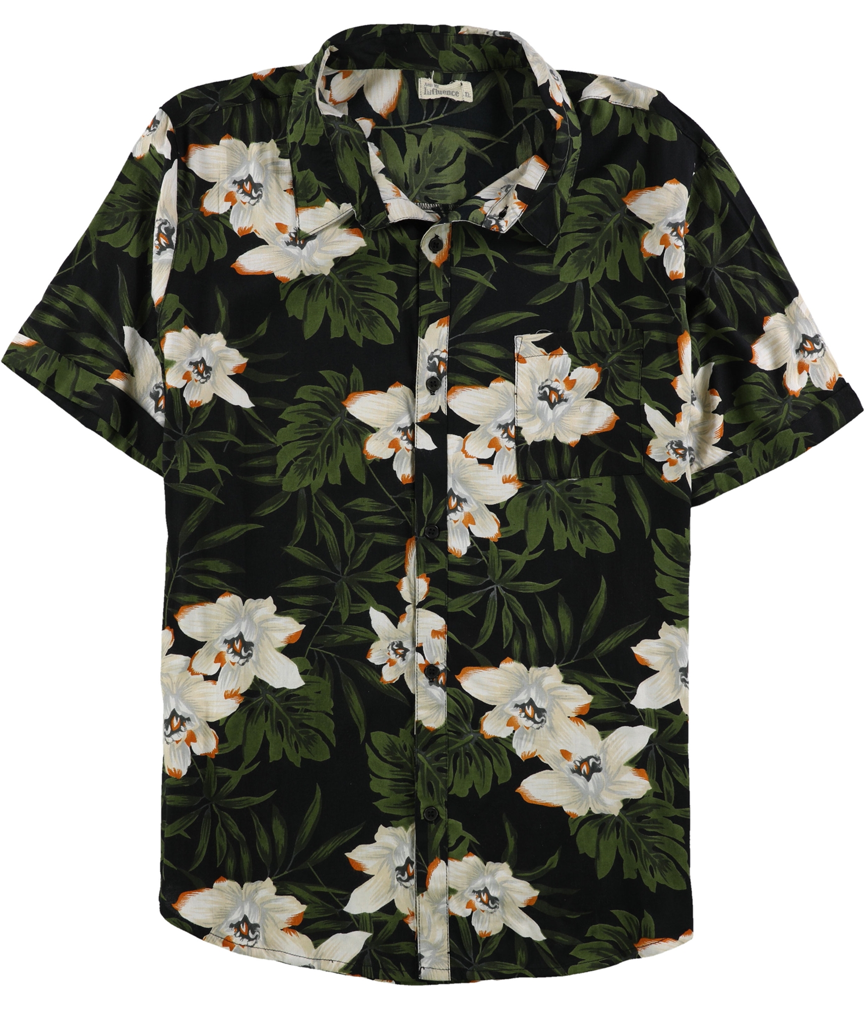 Another Influence Mens Tropical Floral Button Up Shirt, Multicoloured ...