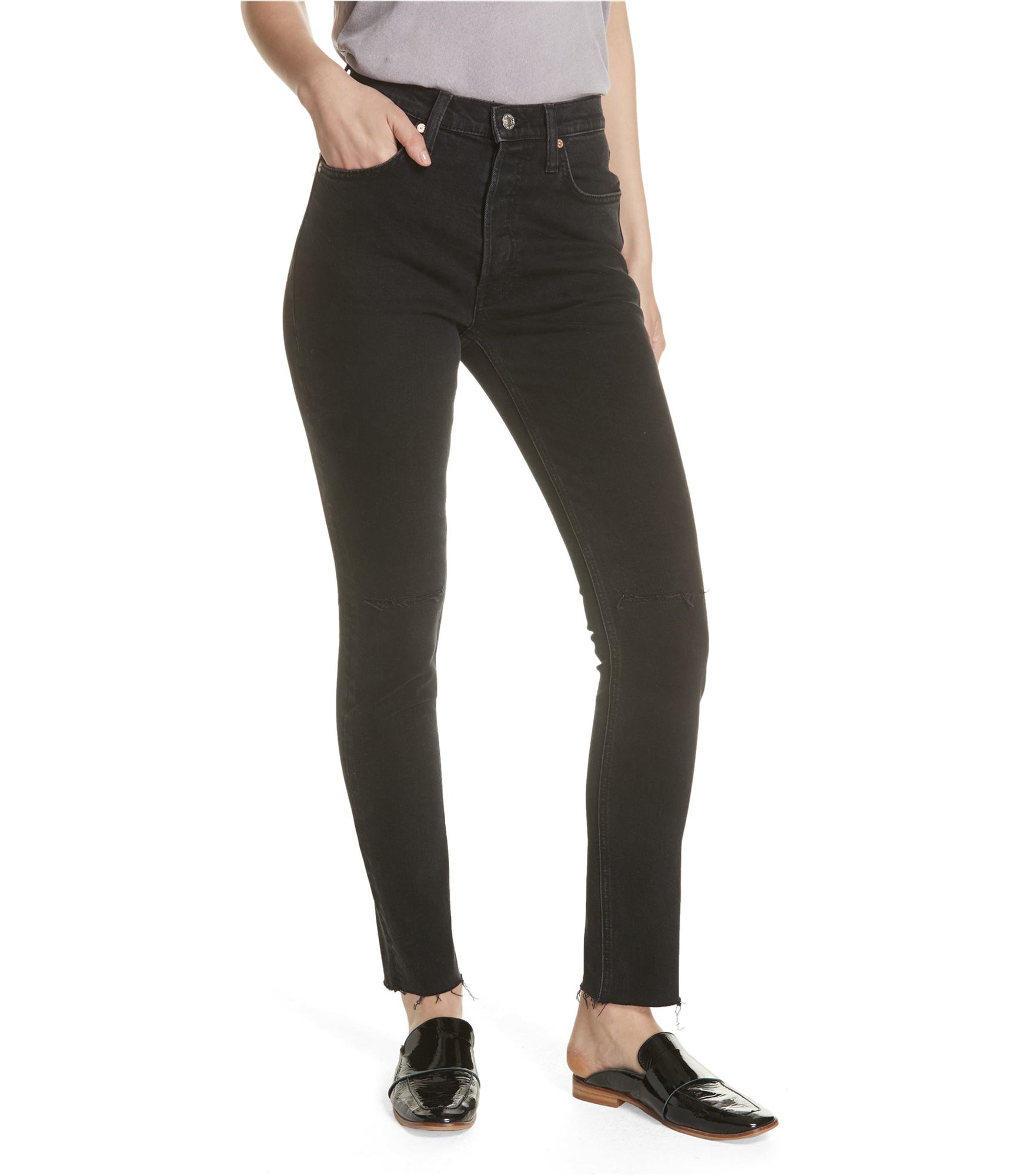 Free People Womens Stella Skinny Fit Jeans, Black, 26 | eBay