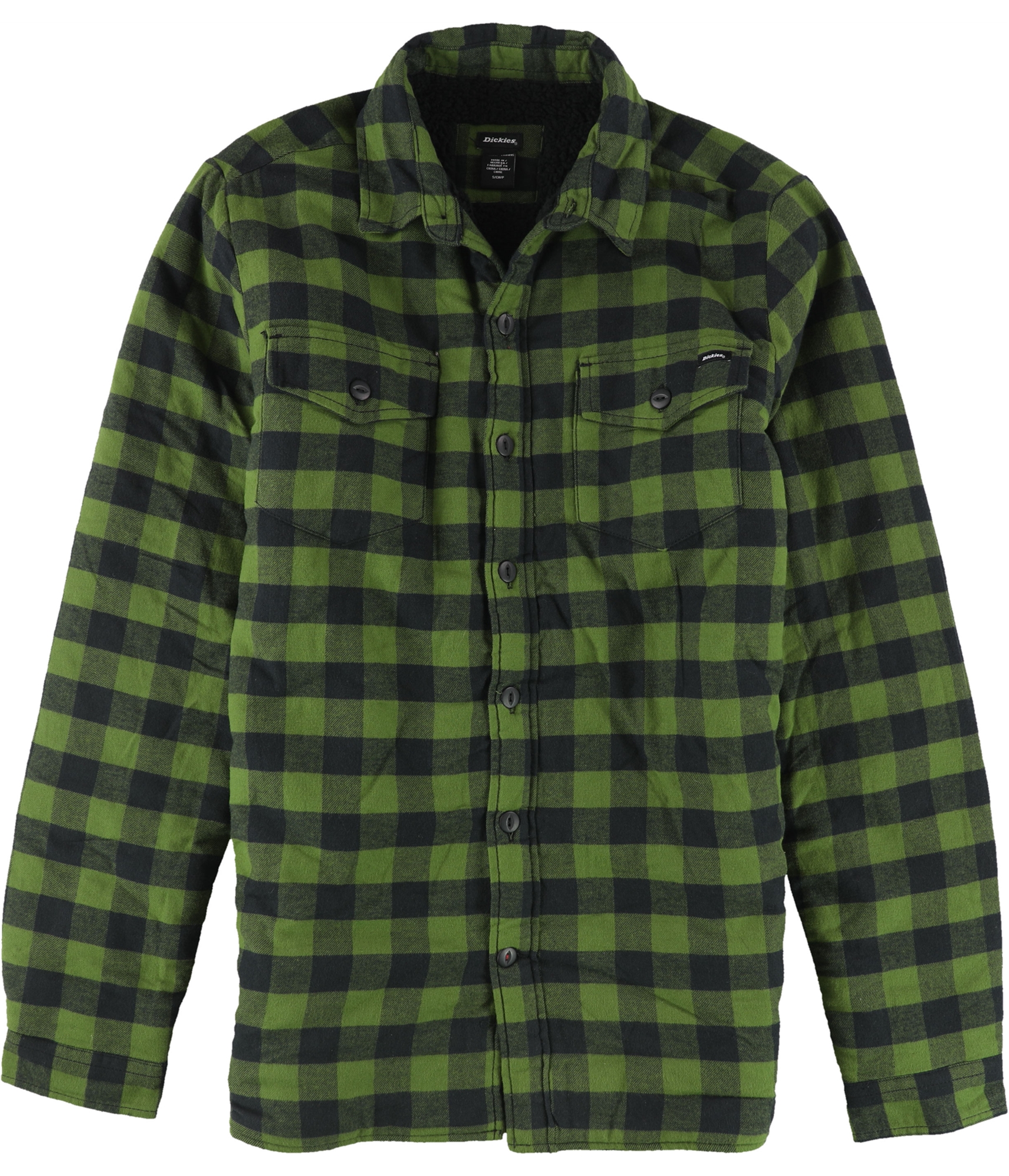 Dickies Mens Fleece Plaid Shirt Jacket, Green, Large | eBay