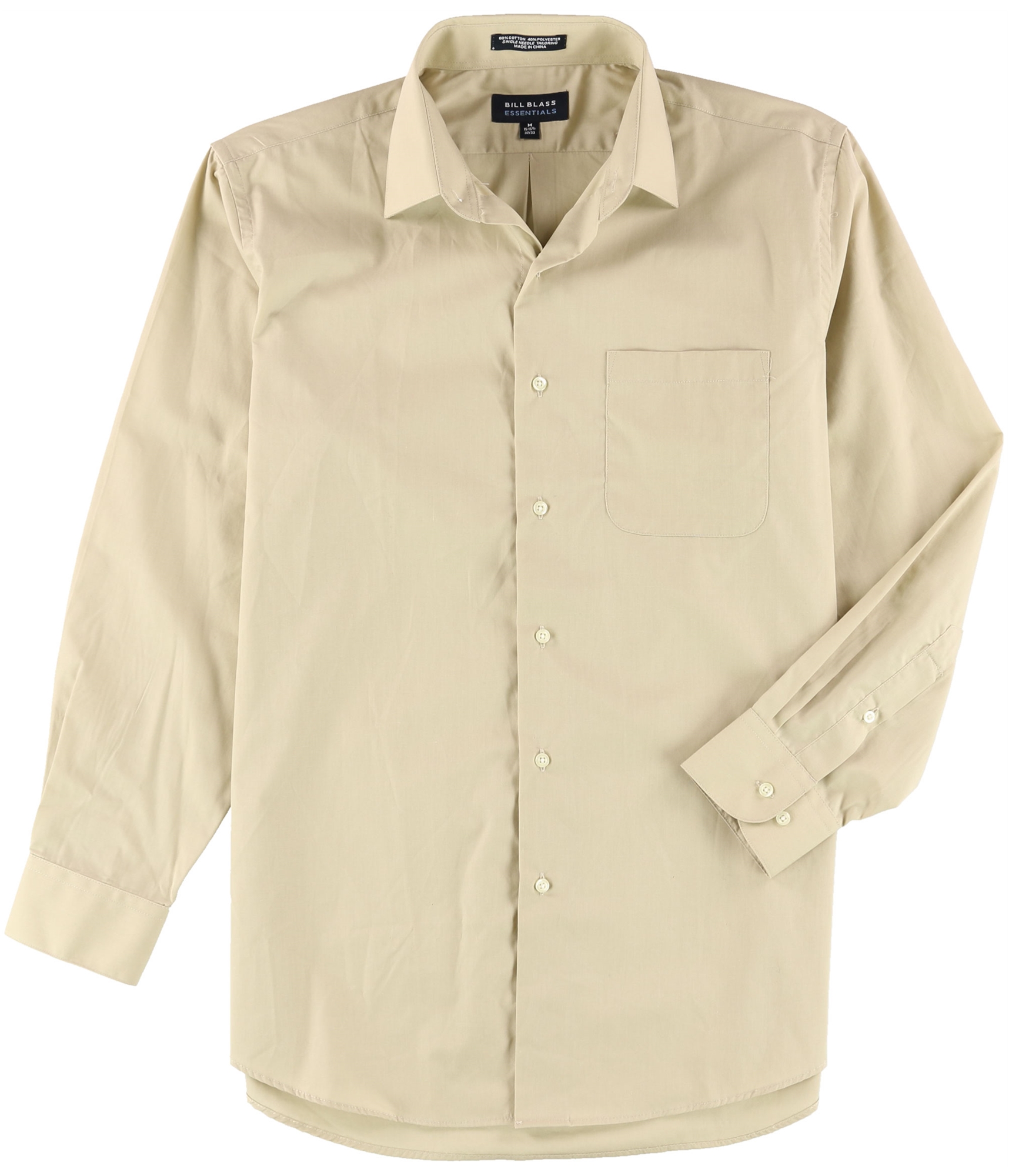 Bill Blass Mens Basic Button Up Dress Shirt beige 15-15 1/2 | eBay