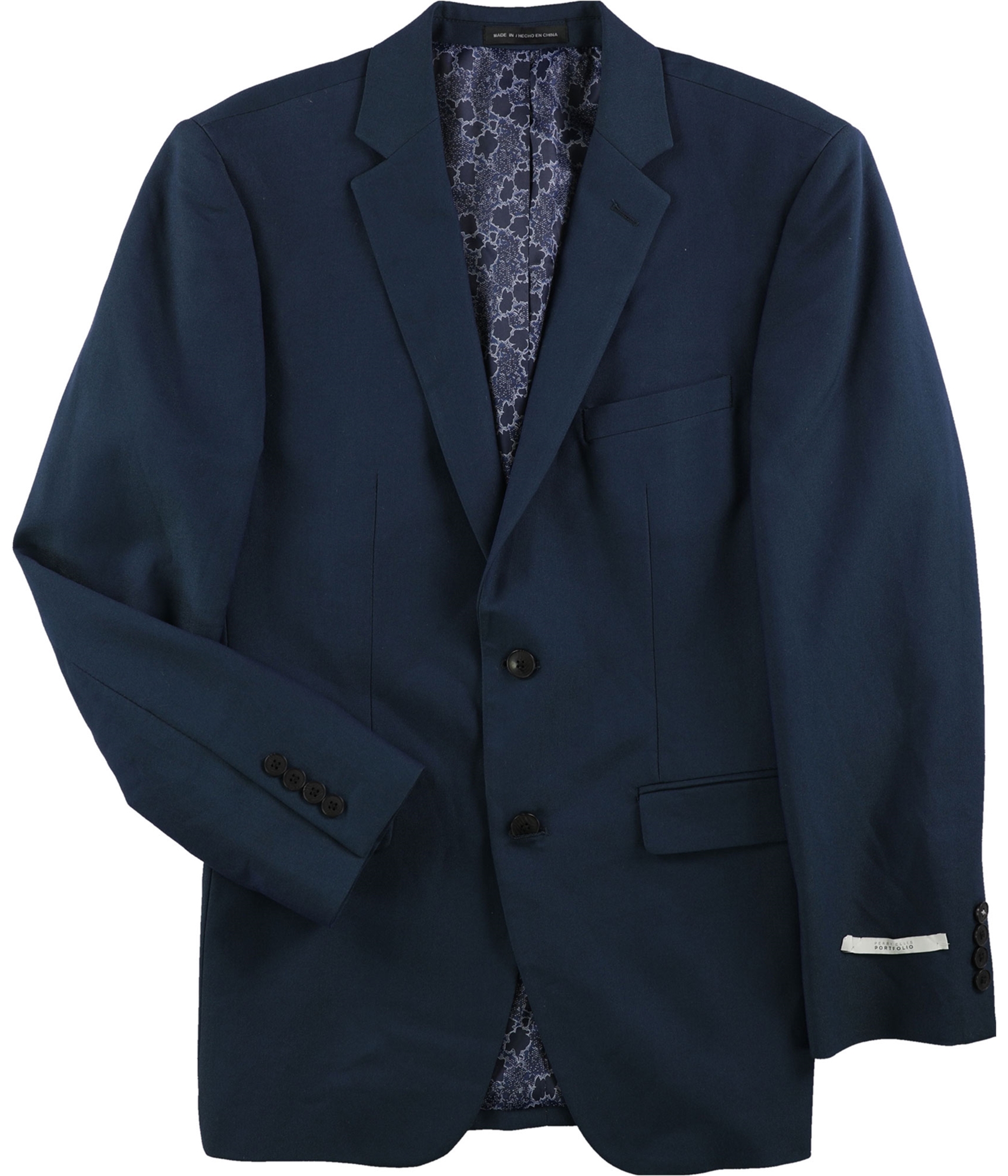 Perry Ellis Mens Portfolio One Button Blazer Jacket, Blue, 40 | eBay