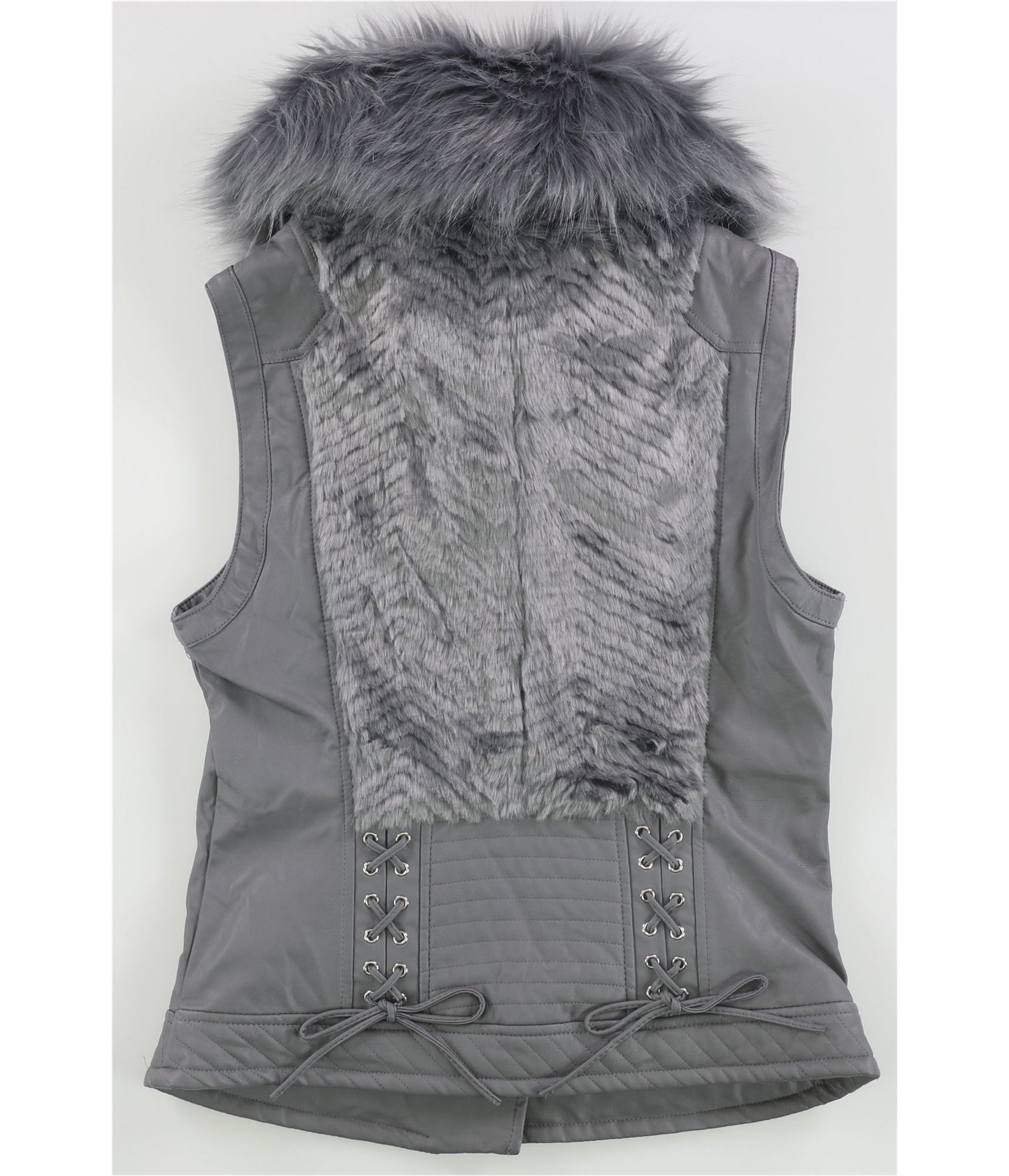 Guess Womens Posh Faux Leather & Faux Fur Vest | eBay