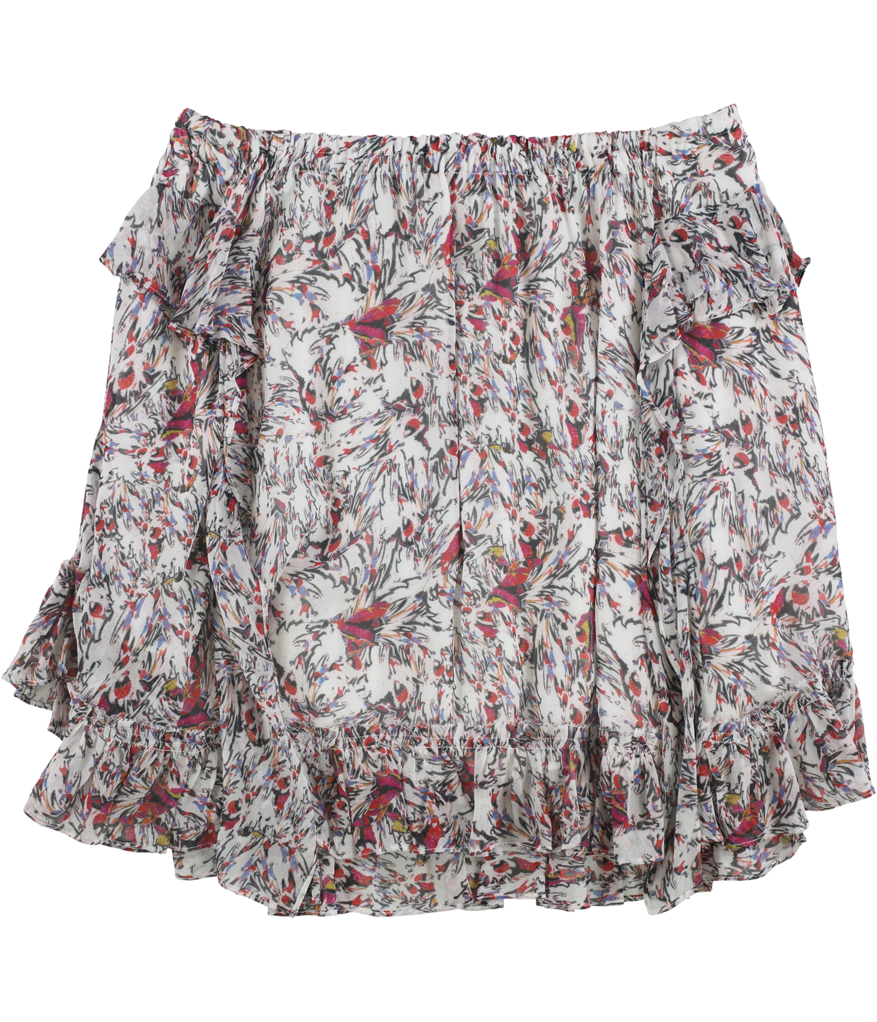 Pre-owned Iro Womens Ruffle Mini Skirt In White